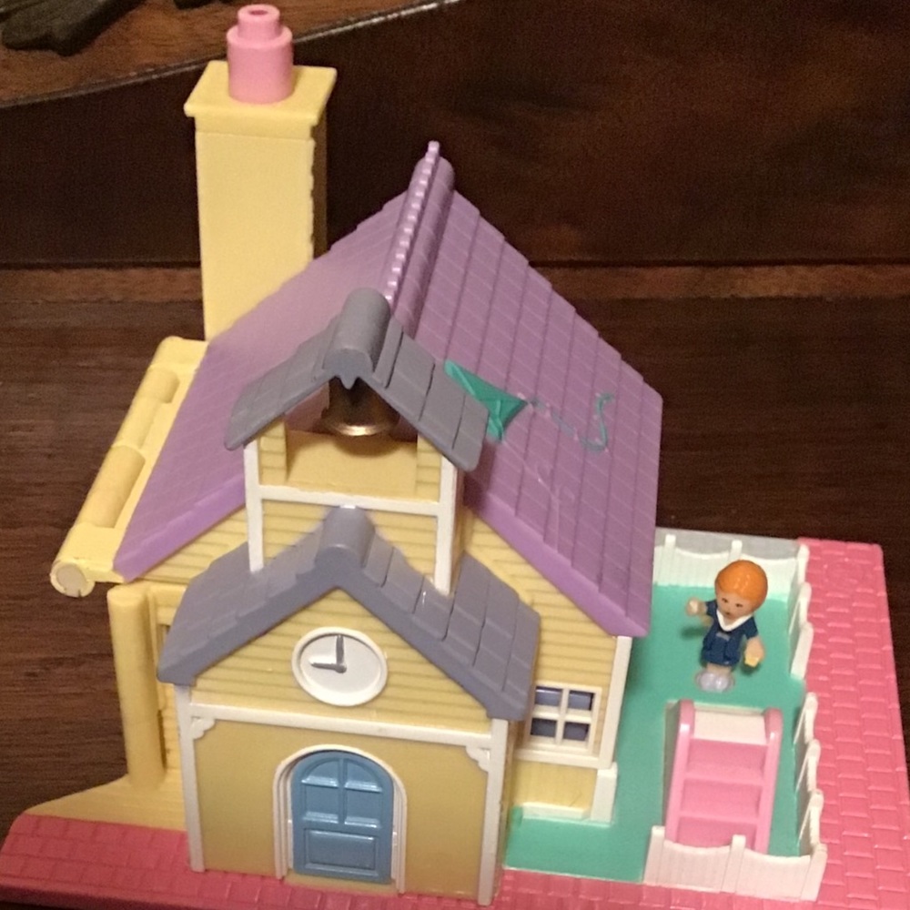 Pollys Village School Tiny World Set 1993 Light Up